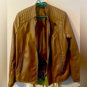 Faux leather moto jacket